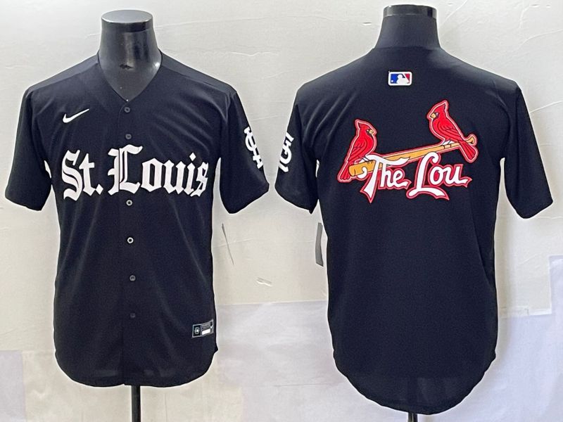 Men 2025 St.Louis Cardinals Blank Black Five generations Joint Name Nike MLB Jersey style 3